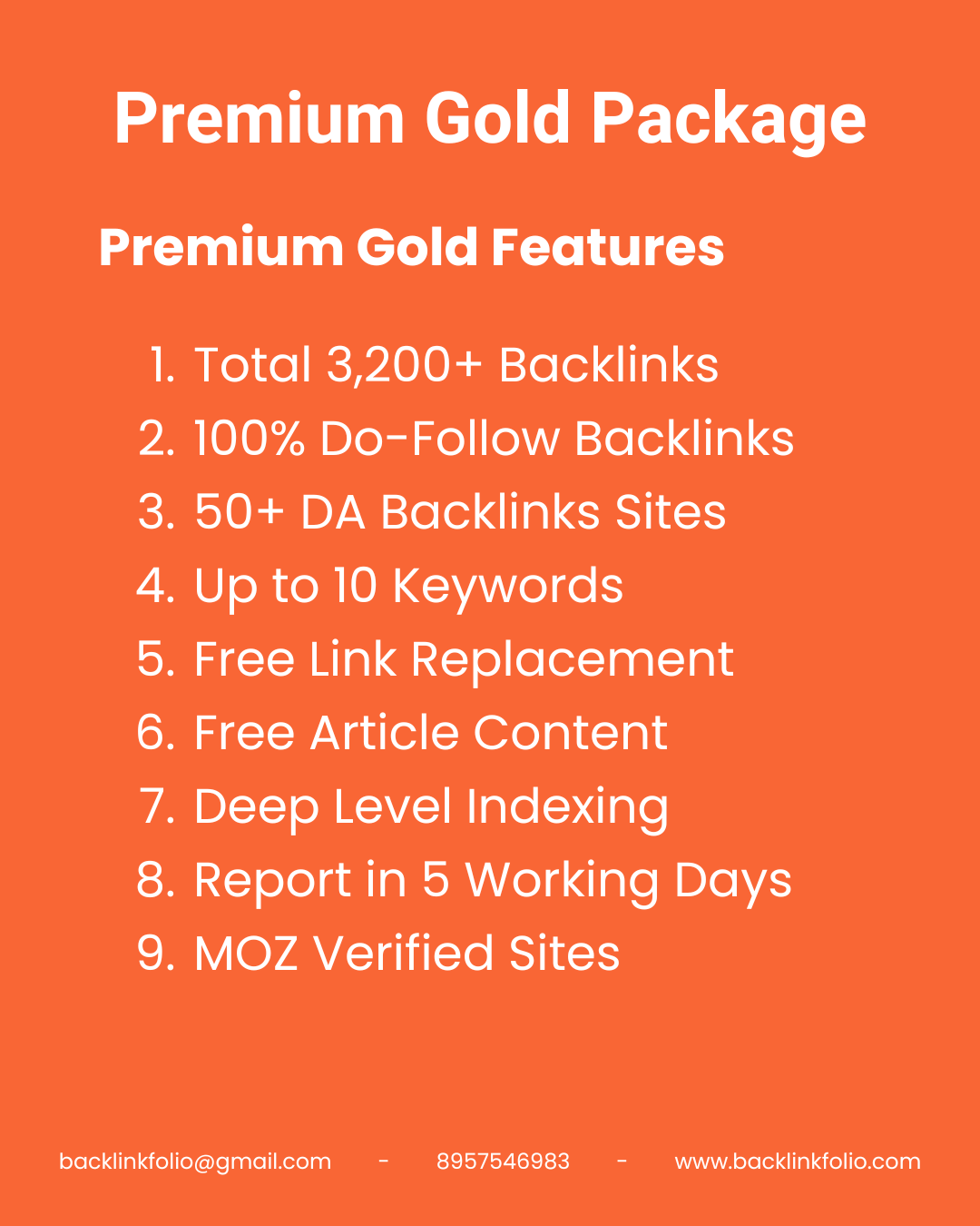Premium Gold package - Backlink Folio